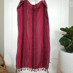 Y2K Bohemian Purple & Pink Striped Scarf